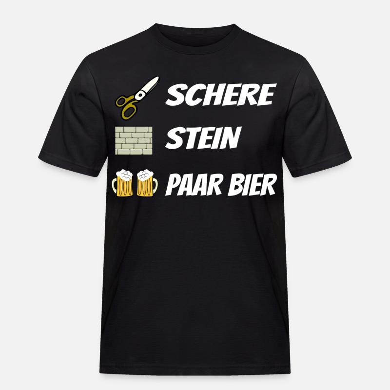 Schere , Stein, Paar Bier - Männer Workwear T-Shirt - Schwarz