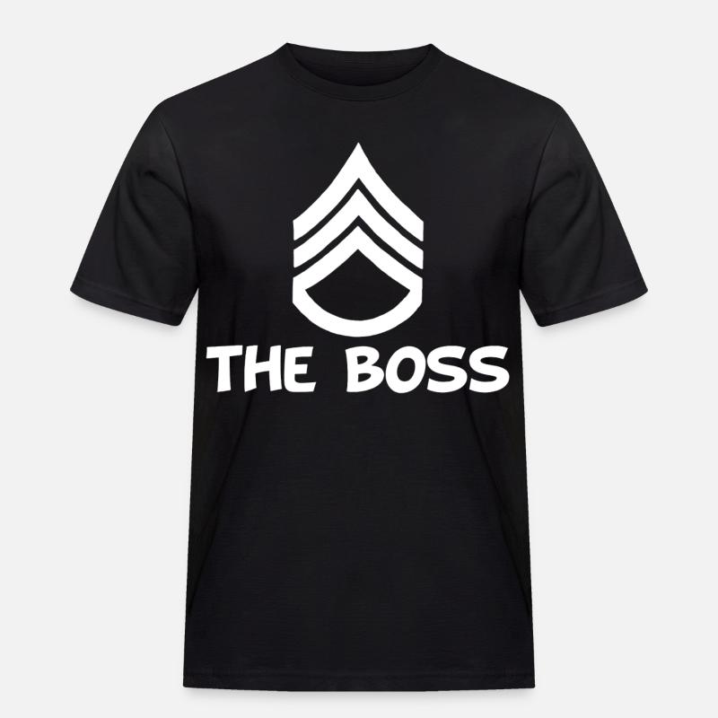 Der Chef (weiß) - Männer Workwear T-Shirt - Schwarz