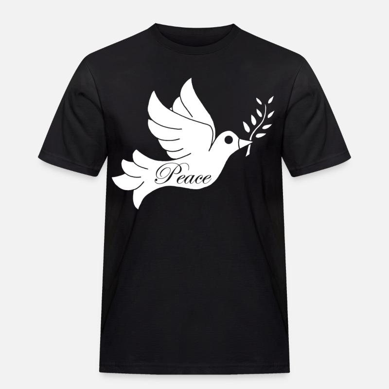Weißer Vogel des Friedens - Männer Workwear T-Shirt - Schwarz