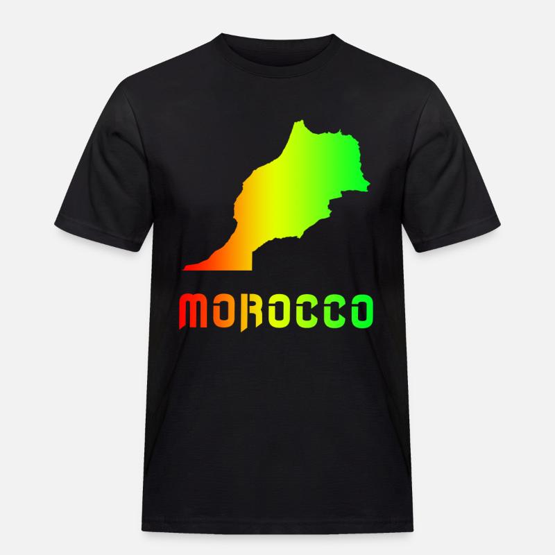 Morocco Rainbow Maps Design / Gift - Men's Workwear T-Shirt - black