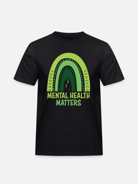 Mental Health Matters Green Rainbow - Men's Workwear T-Shirt - black