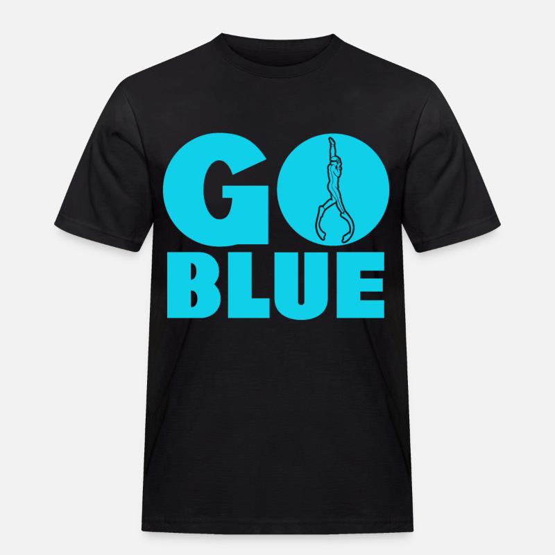 Go Blue - Apnoe Freitauchen - Männer Workwear T-Shirt - Schwarz
