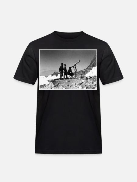 Three men and a telescope - Men's Workwear T-Shirt - black