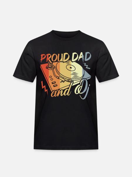Diskjockey Papa - Männer Workwear T-Shirt - Schwarz