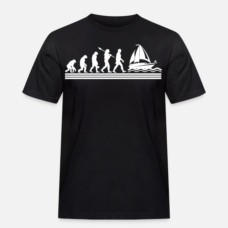Segeln Segler Segelboot Evolution - Männer Workwear T-Shirt - Schwarz