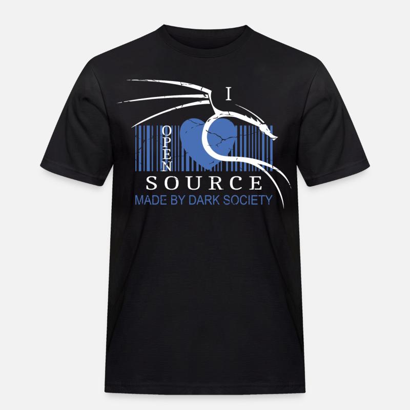 I Love Open Source Software - Männer Workwear T-Shirt - Schwarz