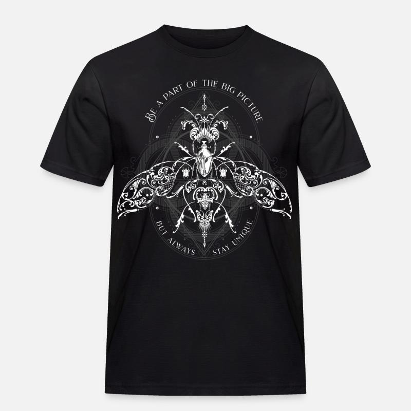 Insekten Muster Psychedelisch Bug Pattern - Männer Workwear T-Shirt - Schwarz