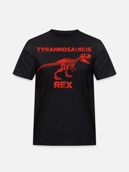 Red tyrannosaurus skeleton - Men's Workwear T-Shirt - black