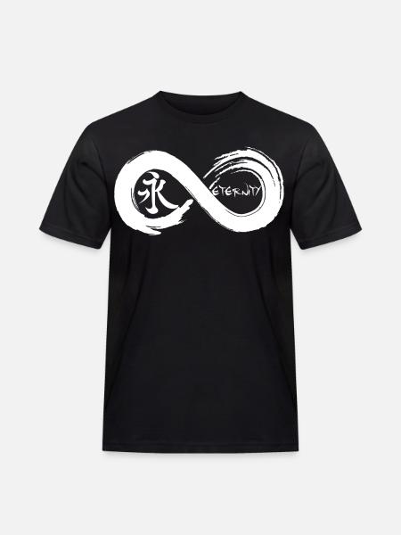 Oändlig symbol och evighet på japanska (vit) - Arbets-T-shirt herr - svart