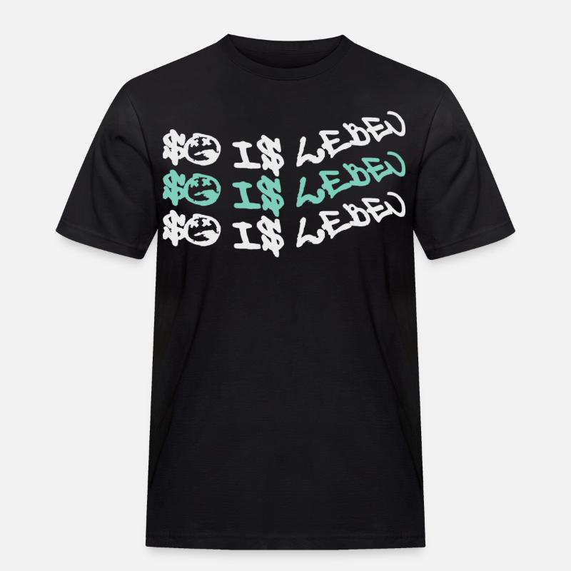Zitat So is leben - Männer Workwear T-Shirt - Schwarz