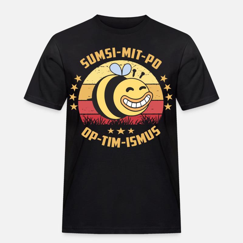 Optimismus oder Sumsi mit Po - Männer Workwear T-Shirt - Schwarz