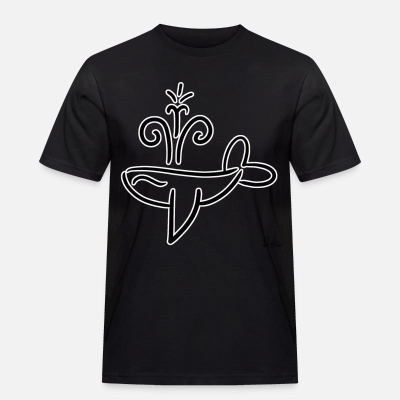 Wal! Von Pousse2Bamboo ! - Männer Workwear T-Shirt - Schwarz