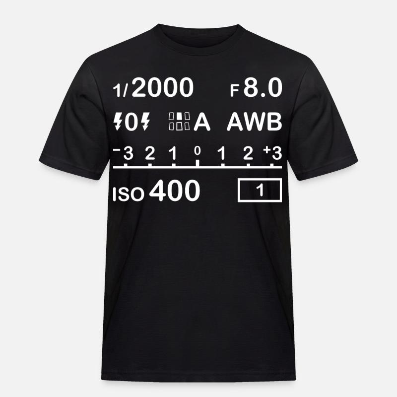 Digitalkamera Einstellungen - Männer Workwear T-Shirt - Schwarz