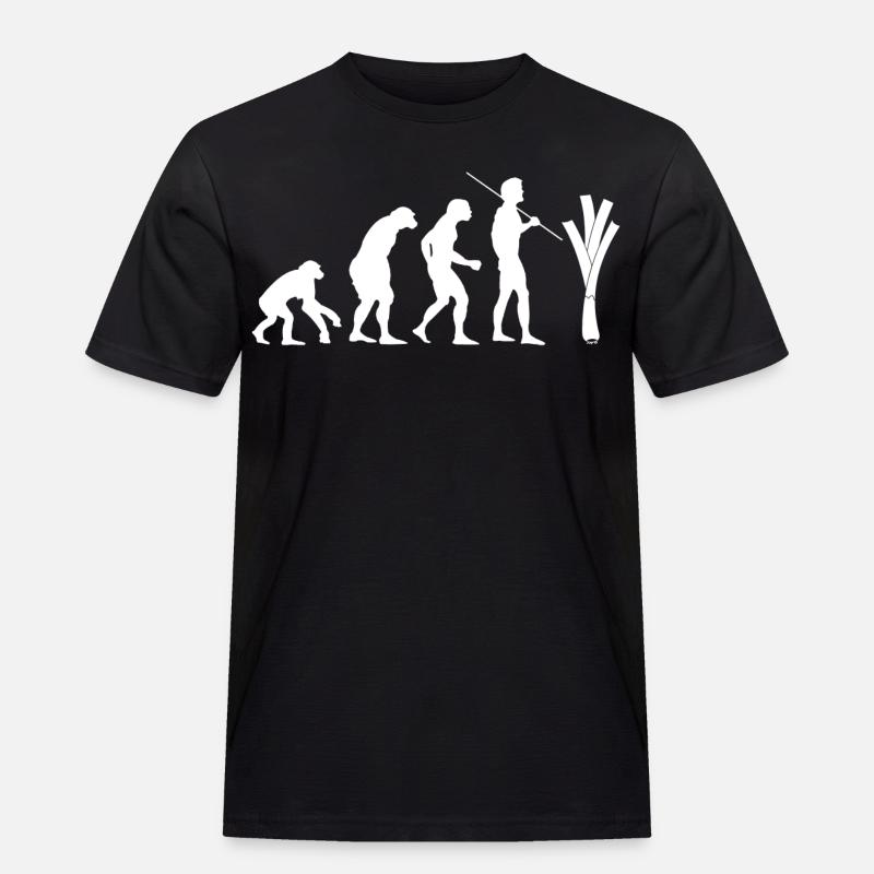 Evolution des Lauchs (weiß) - Männer Workwear T-Shirt - Schwarz