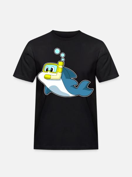 Dolphin Diver Snorkel Diving - Men's Workwear T-Shirt - black