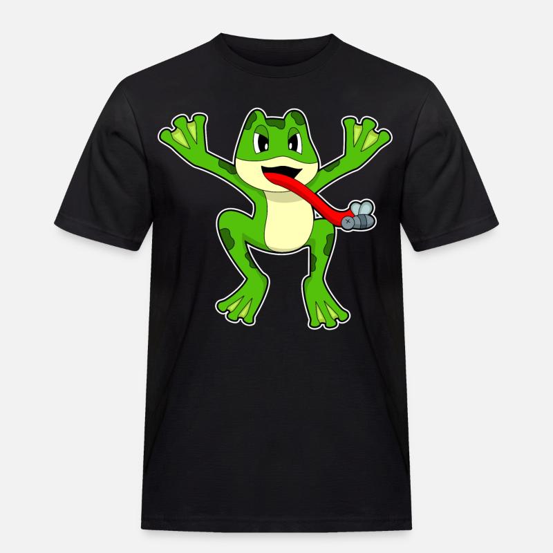 Frosch Fliege - Männer Workwear T-Shirt - Schwarz
