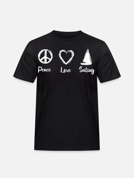 Peace Love Sailing - T-shirt Workwear homme - noir