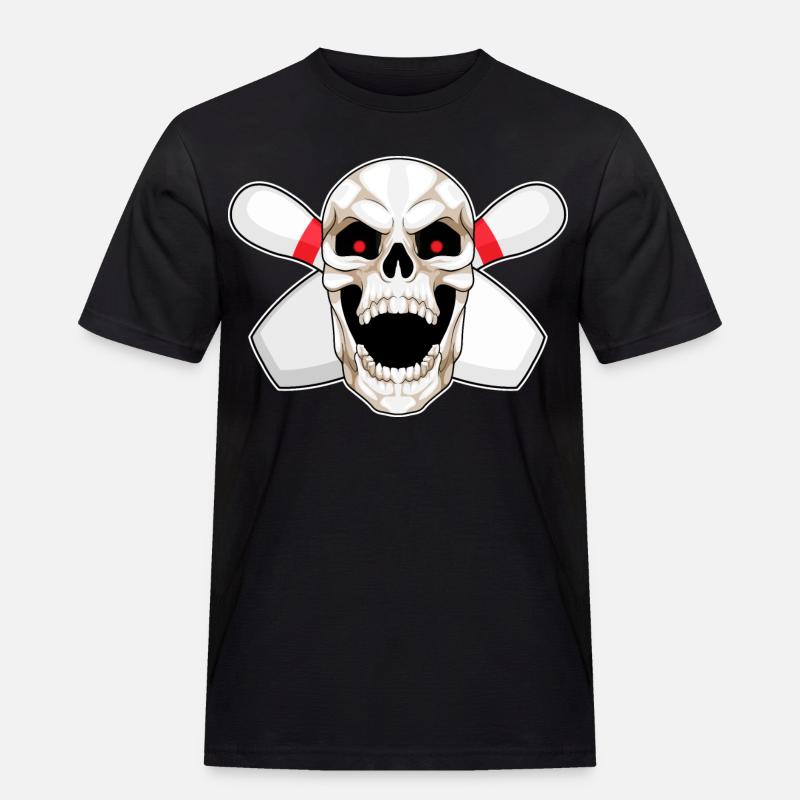 Skull Bowling Bowling Épingle - T-shirt Workwear homme - noir