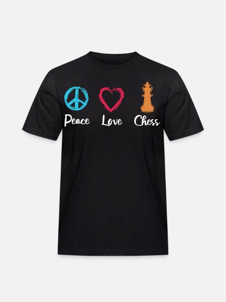 Peace Love Chess - Men's Workwear T-Shirt - black