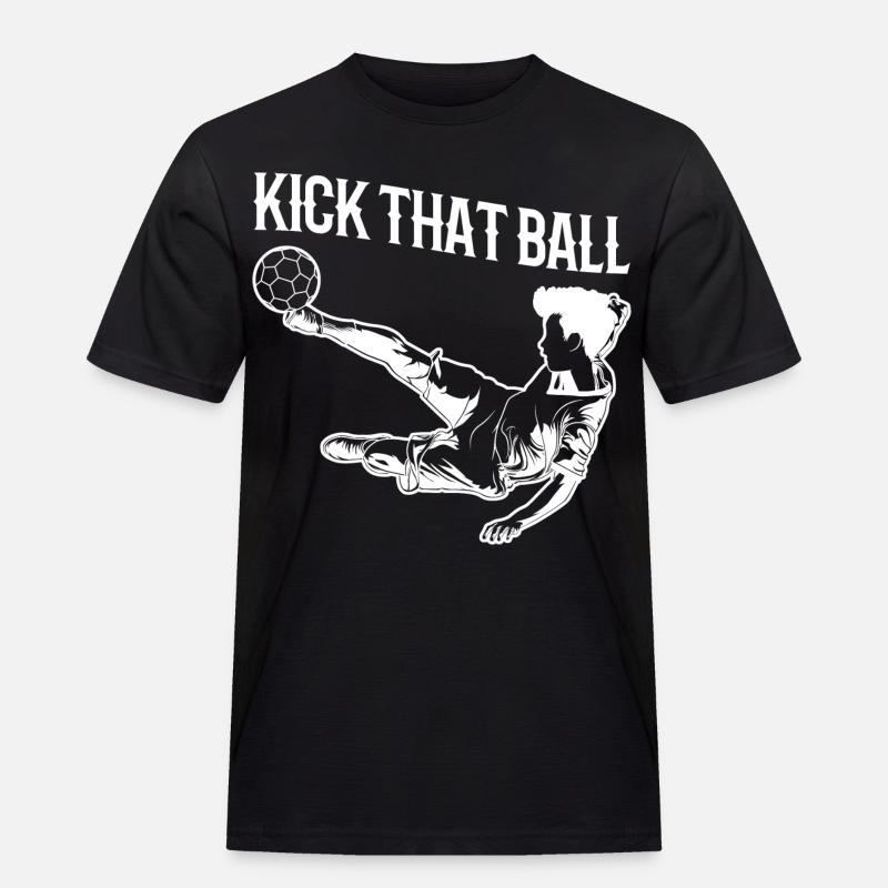 Schieß den Ball - Männer Workwear T-Shirt - Schwarz