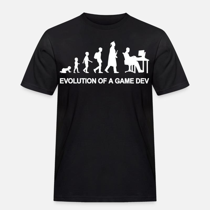 Game Developer Evolution - Männer Workwear T-Shirt - Schwarz