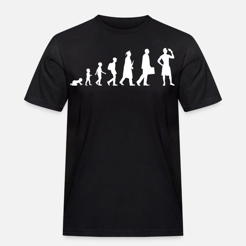 Eiscreme Evolution - Männer Workwear T-Shirt - Schwarz
