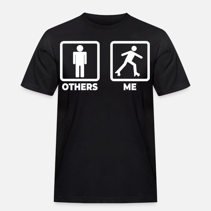 Roller Skater Strichmännchen - Männer Workwear T-Shirt - Schwarz
