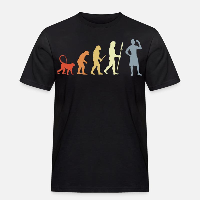 Evolution Eiscreme Liebhaber - Männer Workwear T-Shirt - Schwarz