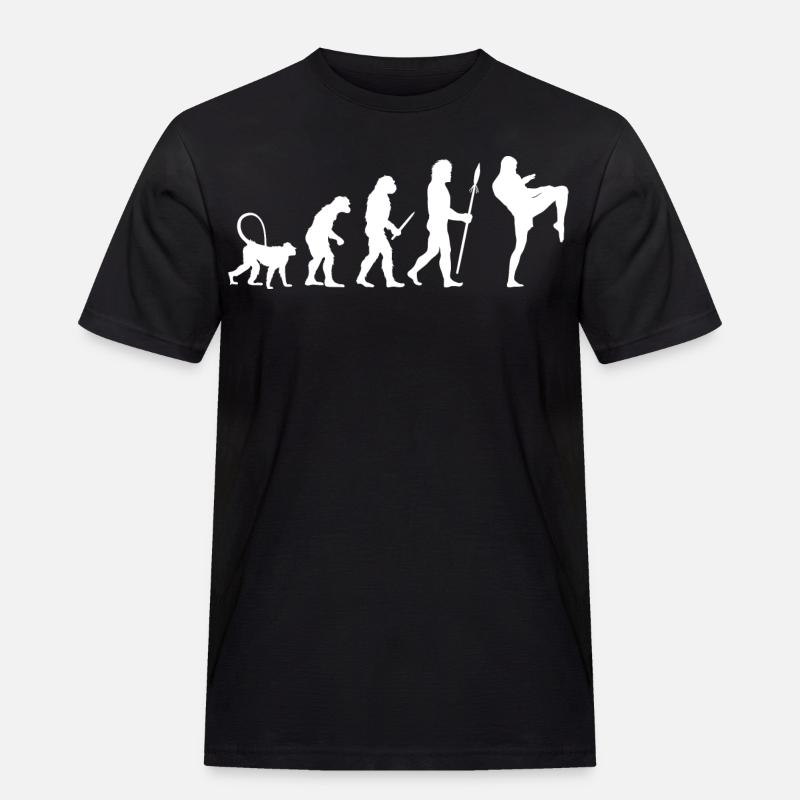 Entwicklung eines Kickboxers - Männer Workwear T-Shirt - Schwarz