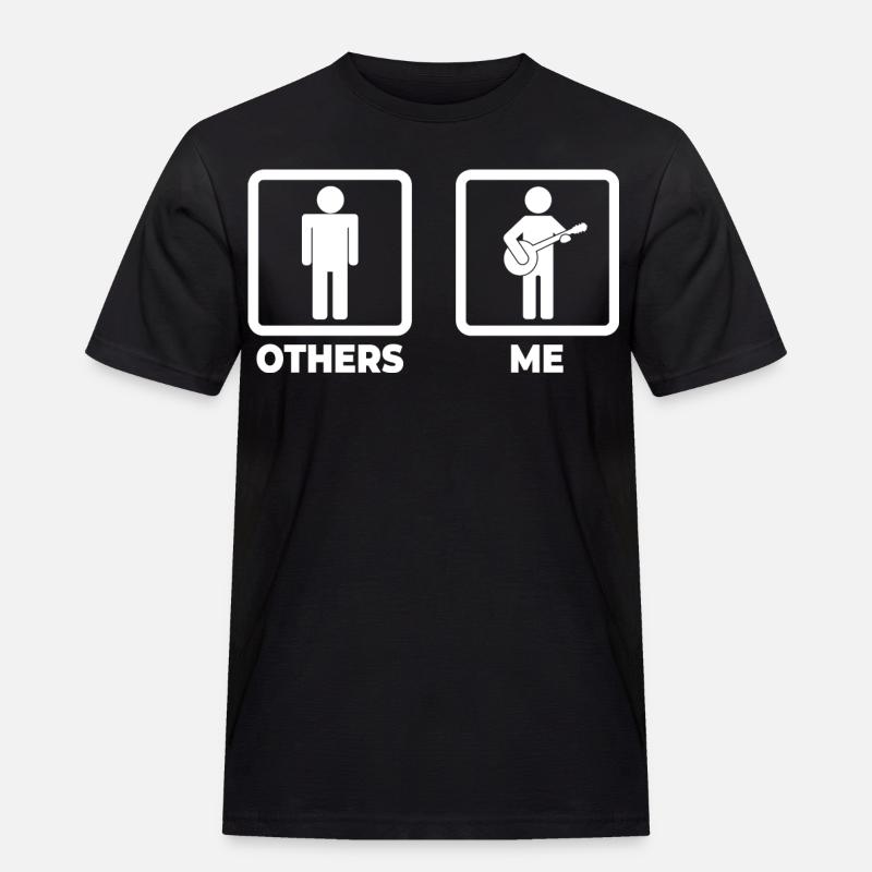 Banjo Strichmännchen - Männer Workwear T-Shirt - Schwarz