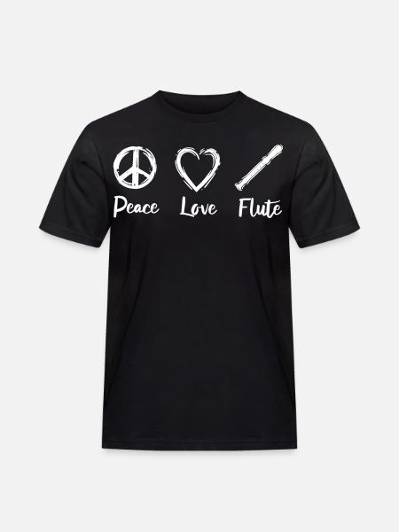 Flûte Peace Love - T-shirt Workwear homme - noir