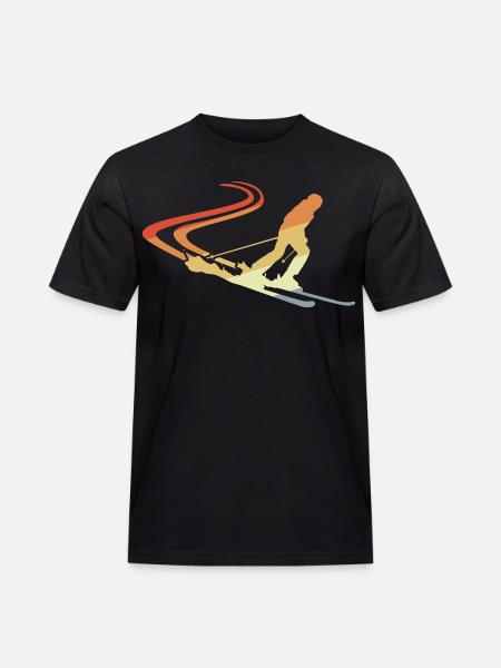 Funny Skier Drawing - Men's Workwear T-Shirt - black