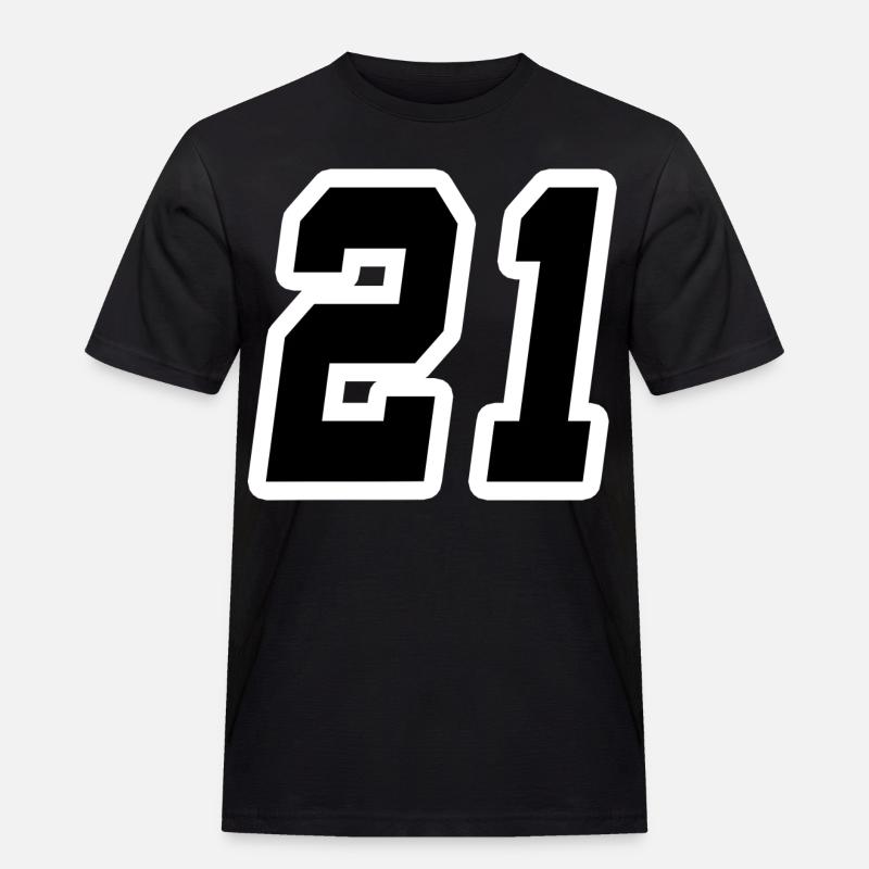 Nummer einundzwanzig 21 - Männer Workwear T-Shirt - Schwarz