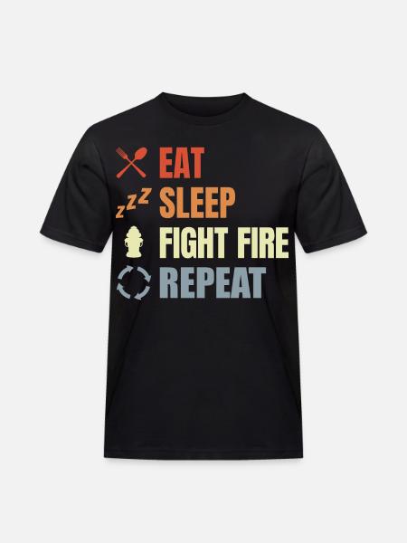 Eat Sleep Fight Fire Repeat - Men's Workwear T-Shirt - black