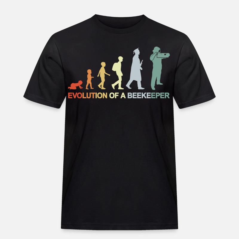 Imker Evolution - Männer Workwear T-Shirt - Schwarz