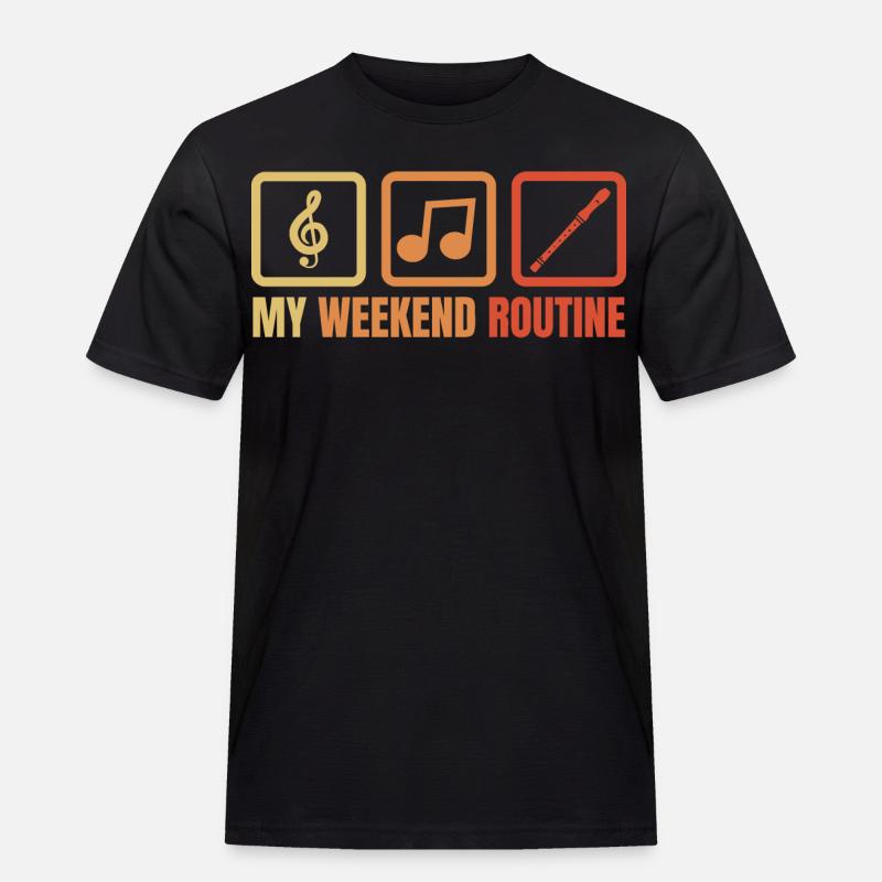 Flötisten Wochenendprogramm - Männer Workwear T-Shirt - Schwarz