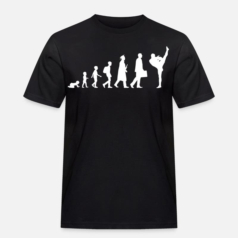 Entwicklung des Kickboxens - Männer Workwear T-Shirt - Schwarz