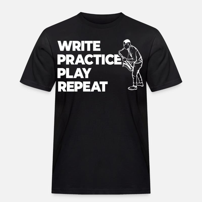 Writing, practicing, playing, repeating - Men's Workwear T-Shirt - black