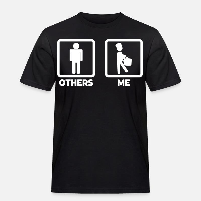 Lustiger Schnarrtrommler - Männer Workwear T-Shirt - Schwarz