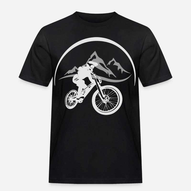 Mountainbiker - Männer Workwear T-Shirt - Schwarz