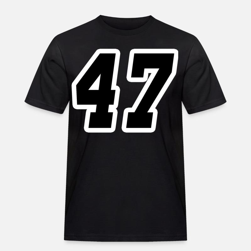 Nummer siebenundvierzig 47 - Männer Workwear T-Shirt - Schwarz