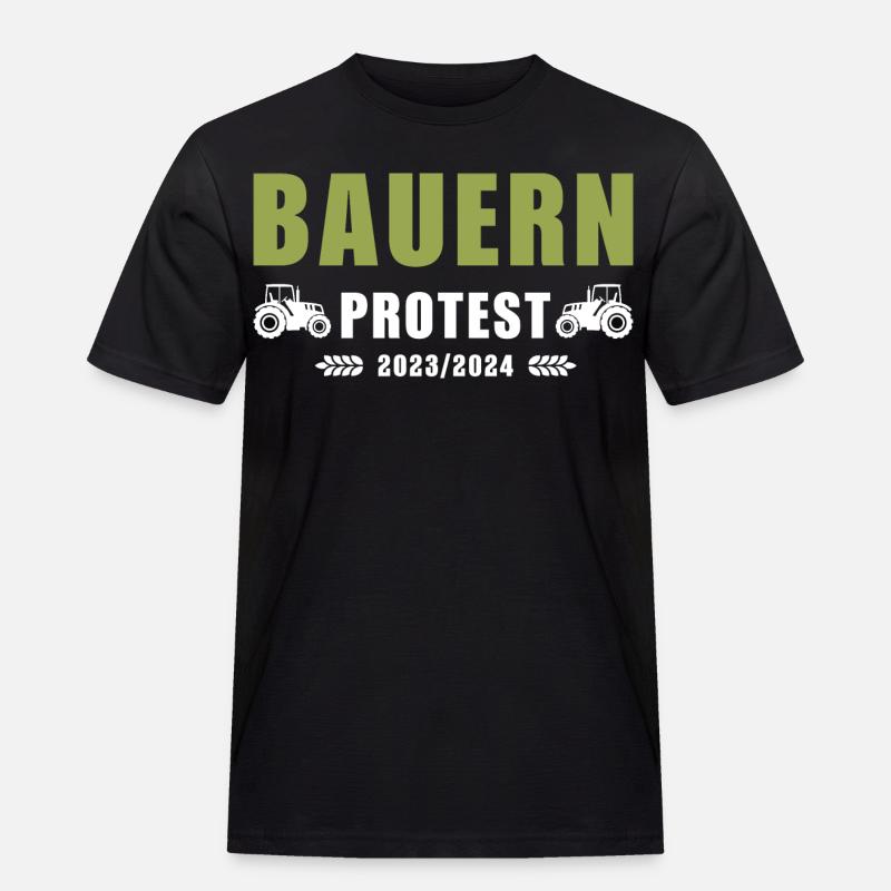 Bauernproteste 2023-2024 - Männer Workwear T-Shirt - Schwarz