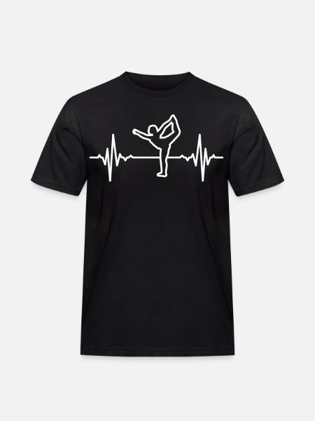 My heart beats for yoga - Men's Workwear T-Shirt - black