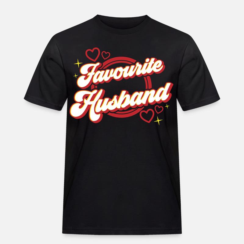 Favourite Husband | Farben änderbar - Männer Workwear T-Shirt - Schwarz