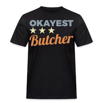 Average butcher - Men's Workwear T-Shirt - black - Front - AI Model Male 178 light (178cm)
