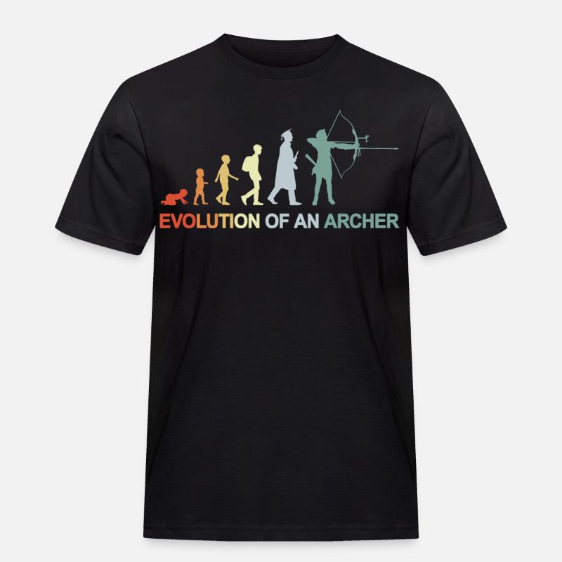 Bogenschützen Evolution - Männer Workwear T-Shirt - Schwarz