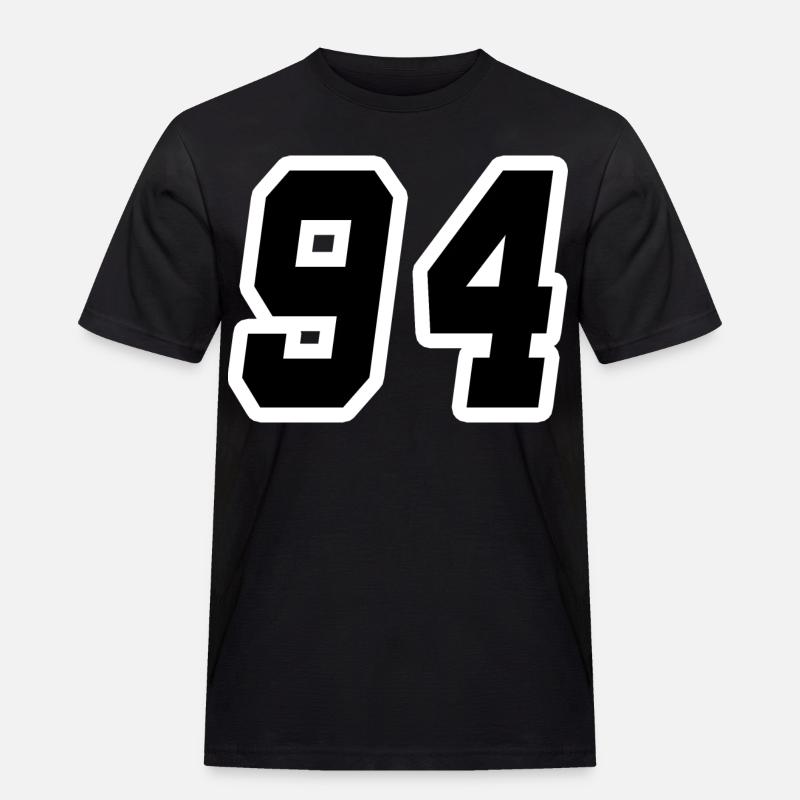 Nummer vierundneunzig 94 - Männer Workwear T-Shirt - Schwarz