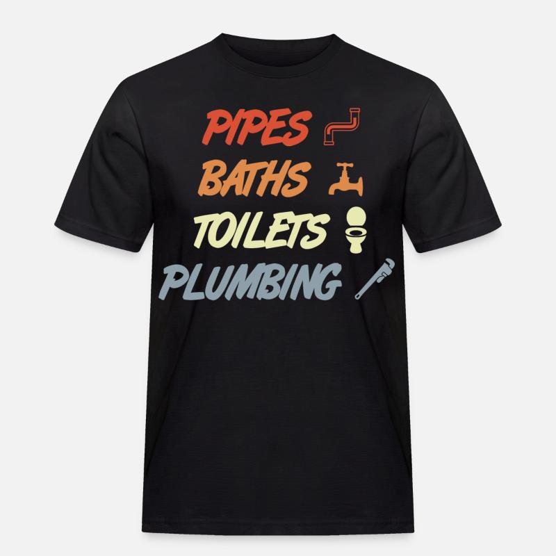 Klempnerarbeit - Männer Workwear T-Shirt - Schwarz