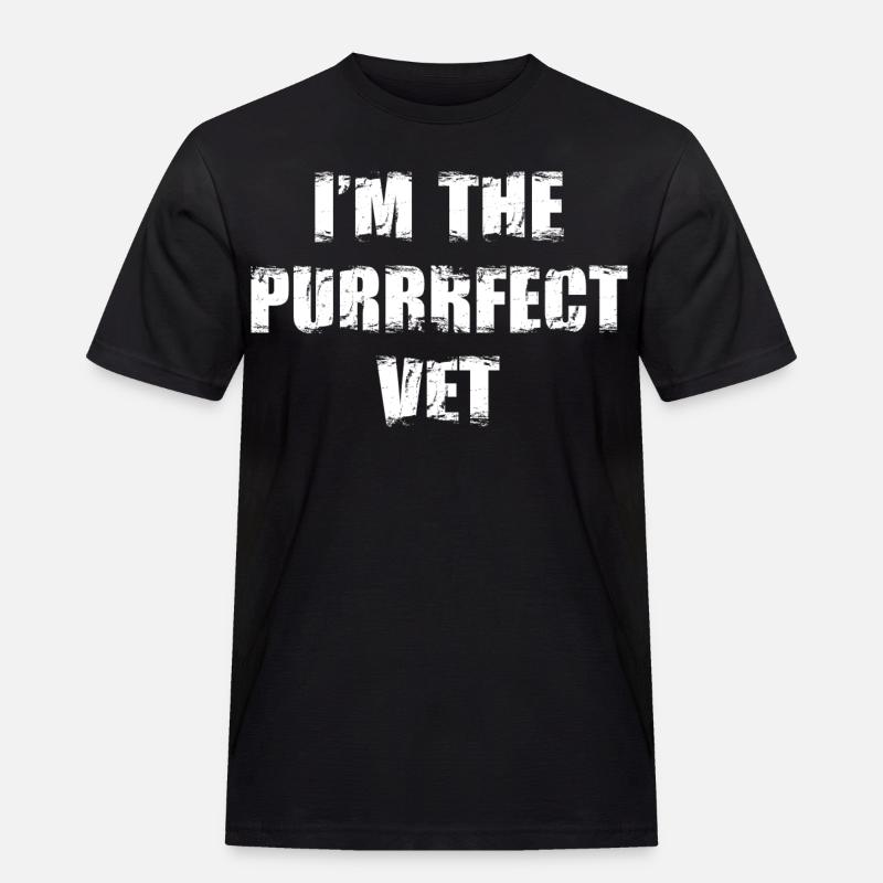 Ich bin der perfekte Tierarzt - Männer Workwear T-Shirt - Schwarz