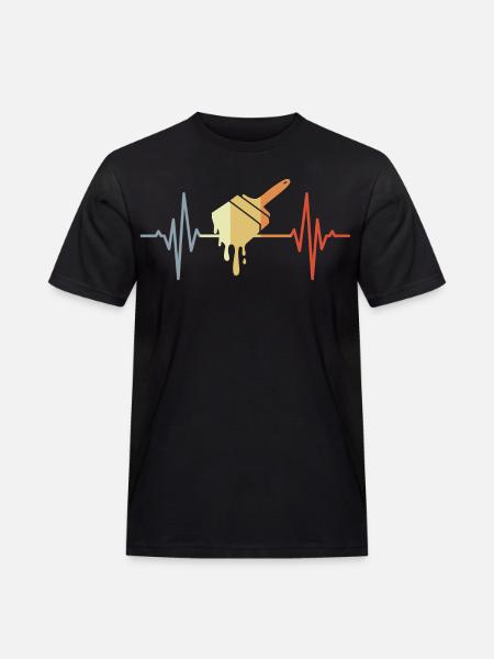 Lackierpinsel Herzschlag - Männer Workwear T-Shirt - Schwarz